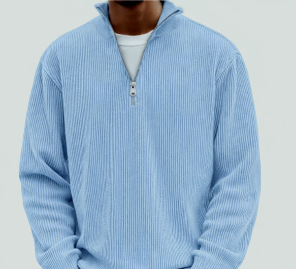 Fenrow | Men's Cozy Relaxed Fit Quarter-Zip Sweater
