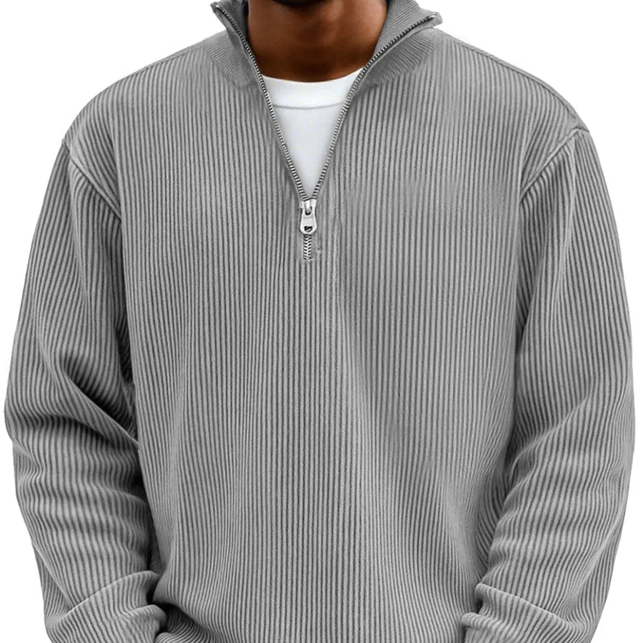 Fenrow | Men's Cozy Relaxed Fit Quarter-Zip Sweater