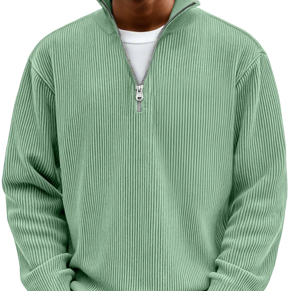 Fenrow | Men's Cozy Relaxed Fit Quarter-Zip Sweater
