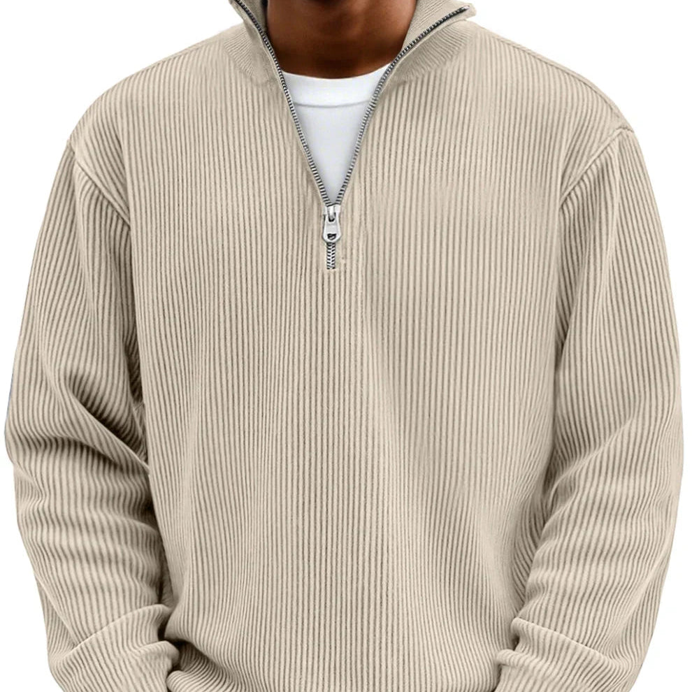 Fenrow | Men's Cozy Relaxed Fit Quarter-Zip Sweater