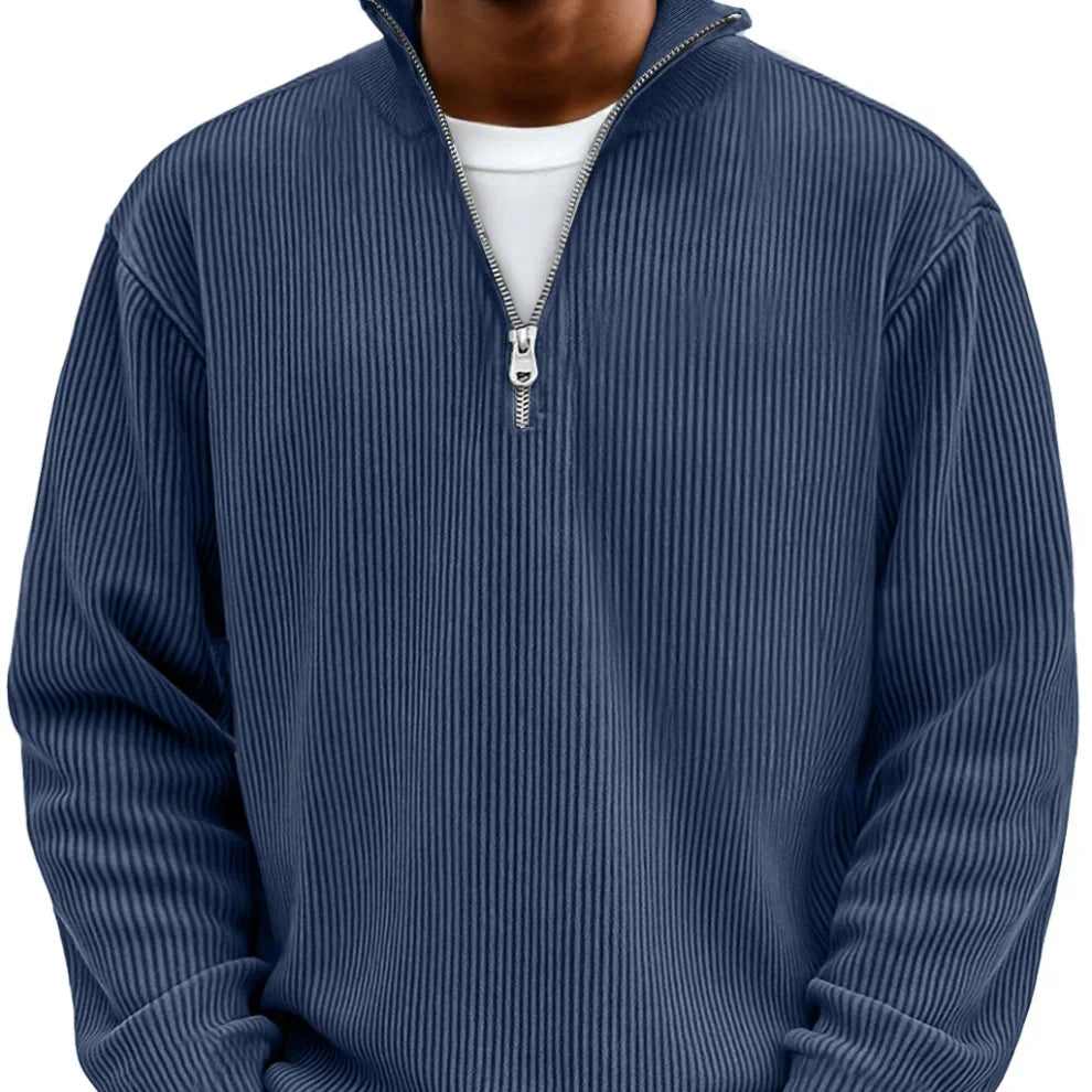 Fenrow | Men's Cozy Relaxed Fit Quarter-Zip Sweater