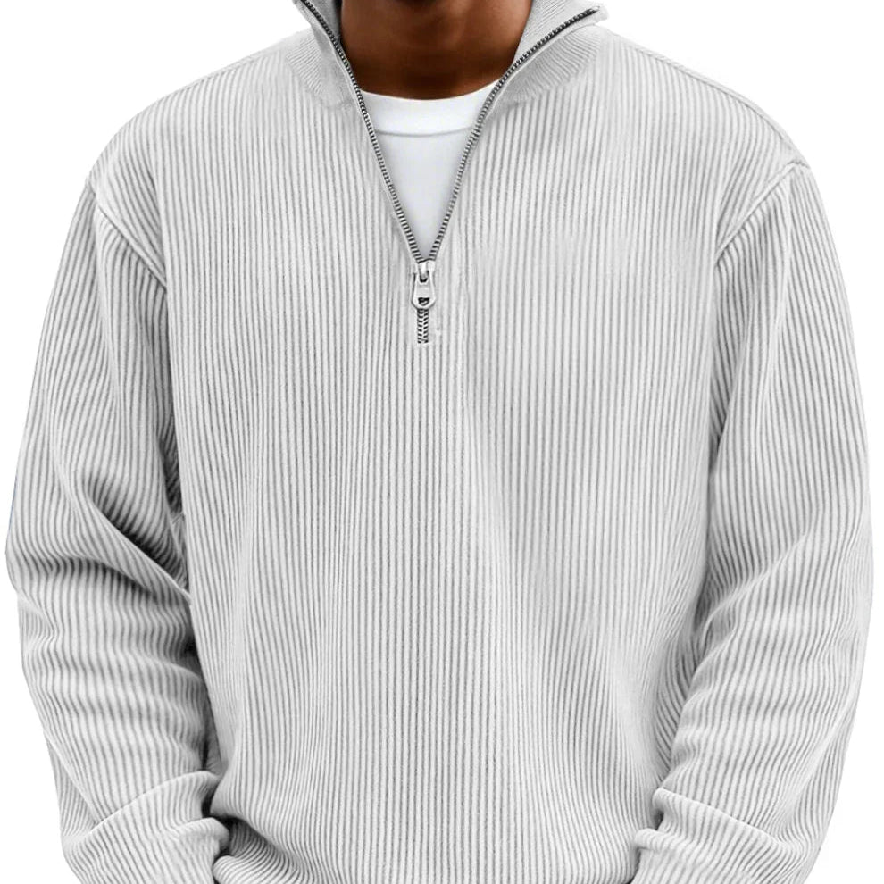 Fenrow | Men's Cozy Relaxed Fit Quarter-Zip Sweater