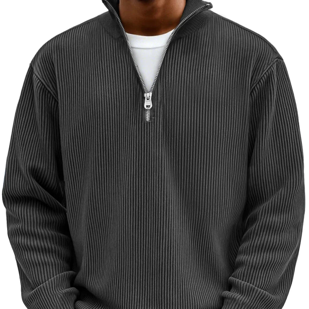 Fenrow | Men's Cozy Relaxed Fit Quarter-Zip Sweater