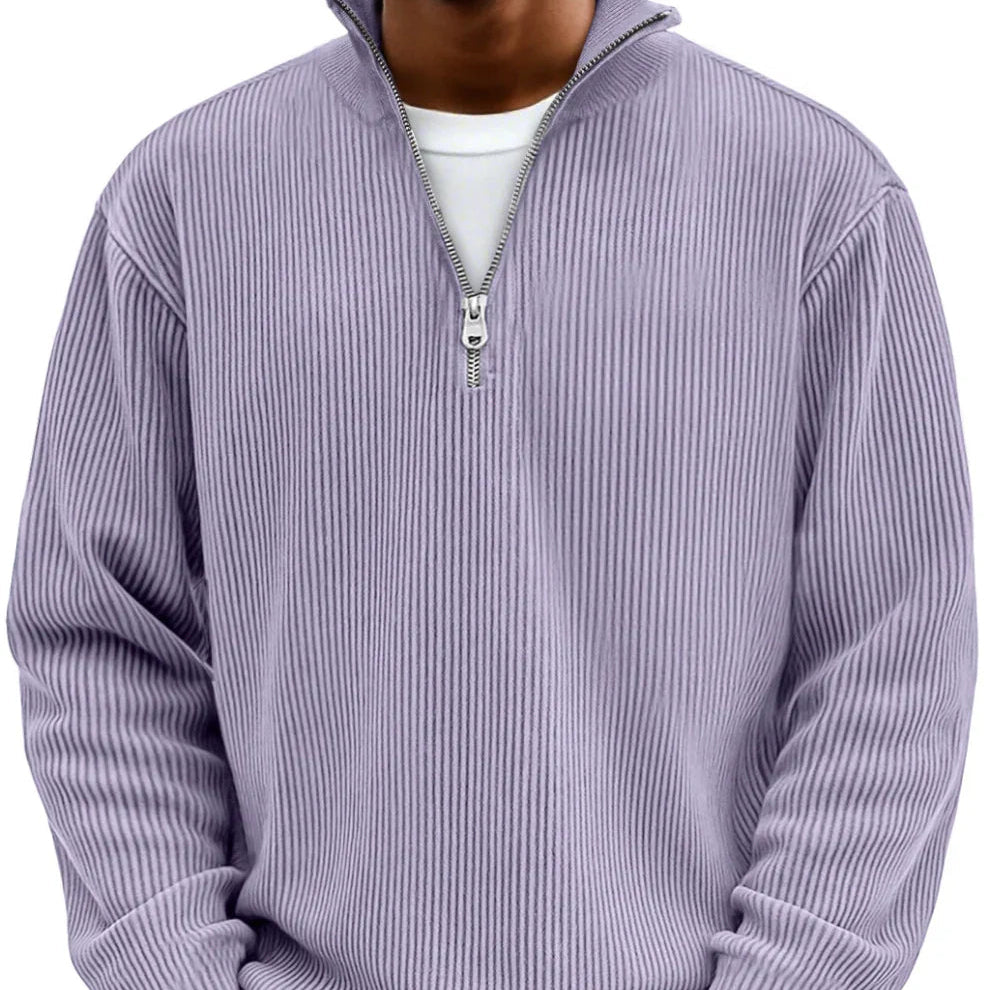Fenrow | Men's Cozy Relaxed Fit Quarter-Zip Sweater