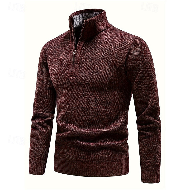 Fenwick | Men's Warm Quarter-Zip Stand Collar Sweater