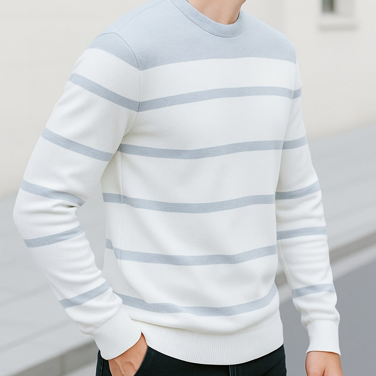 Ferris | Men's Warm Striped Crew Sweater
