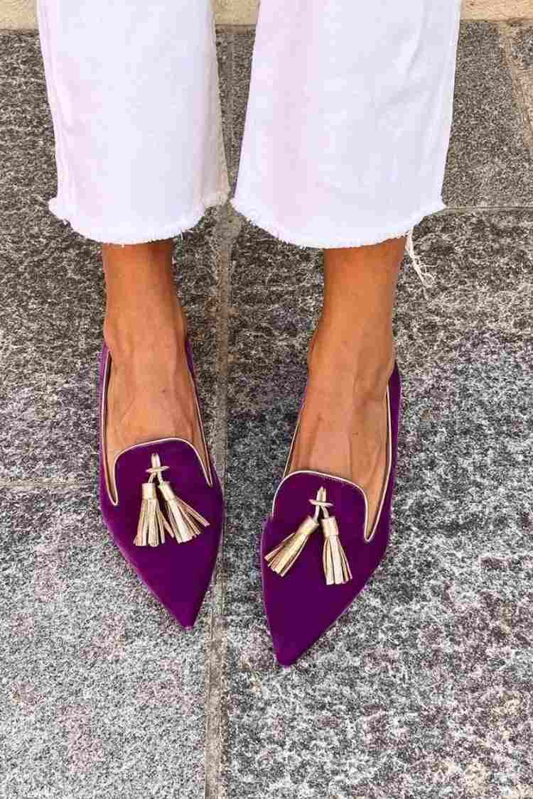 Francine | Women's Purple Pointed Toe Tassel Loafers