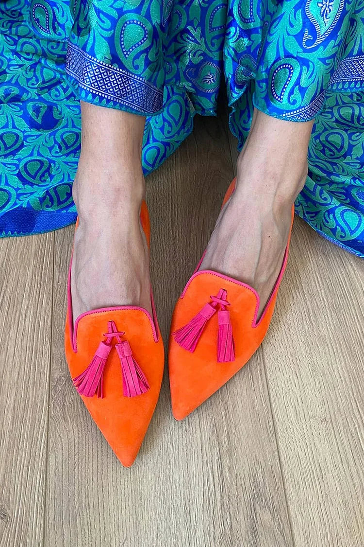 Francine | Women's Purple Pointed Toe Tassel Loafers