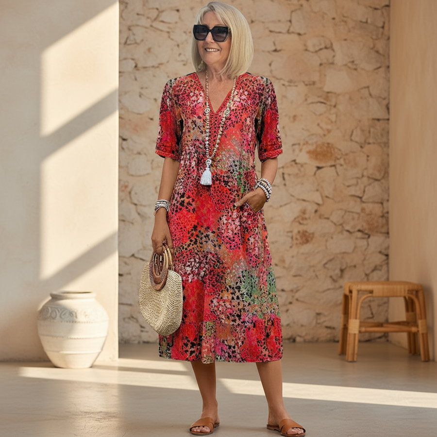 Andrea - Vibrant Midi Dress