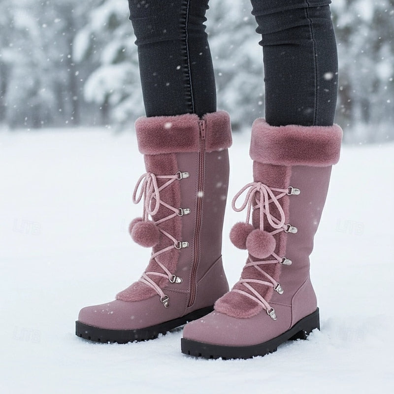 Halveth | Women's Lace-Up Knee-High Boots