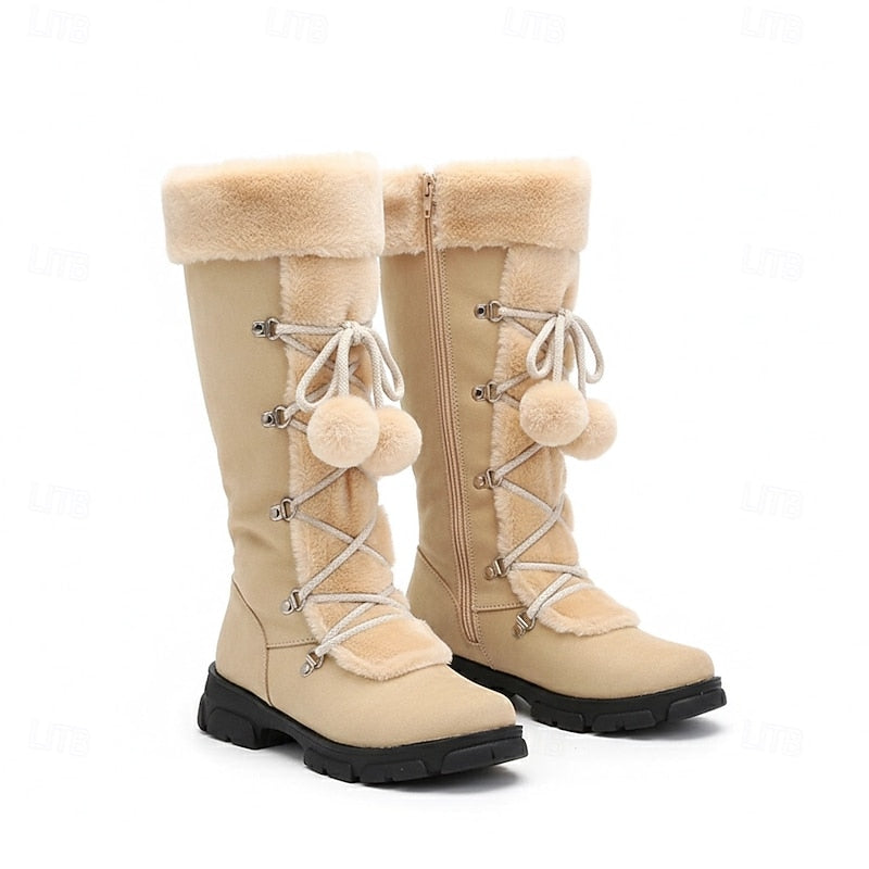 Halveth | Women's Lace-Up Knee-High Boots