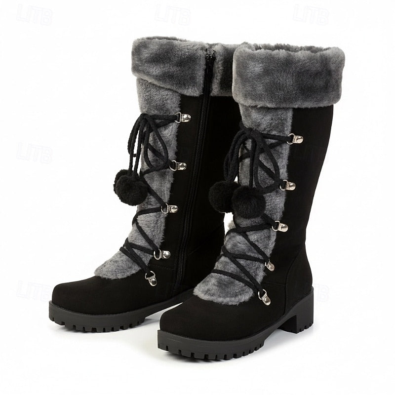 Halveth | Women's Lace-Up Knee-High Boots