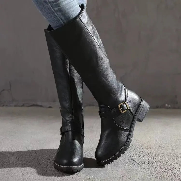 Halvine | Women's Knee-High Leather-Look Riding Boot
