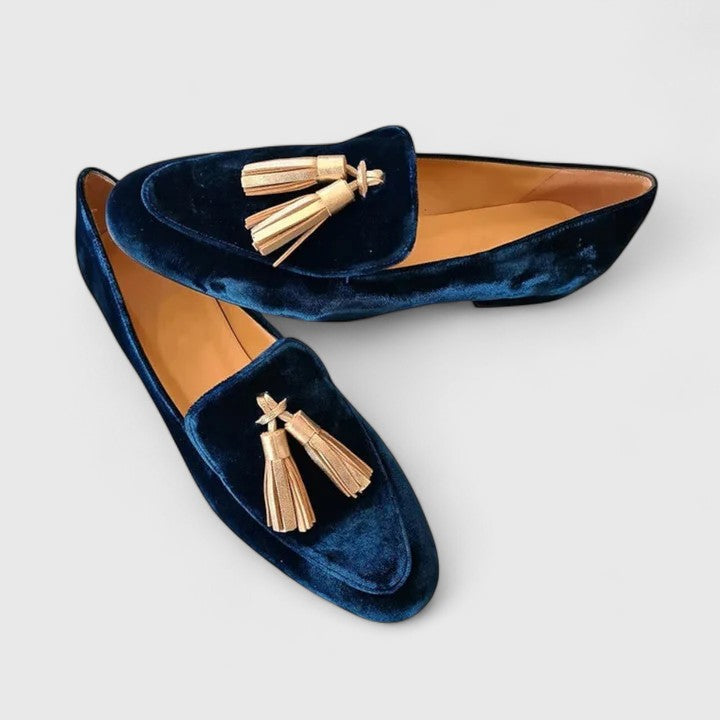 Hecuba | Women's Classic Navy Tassel Loafers