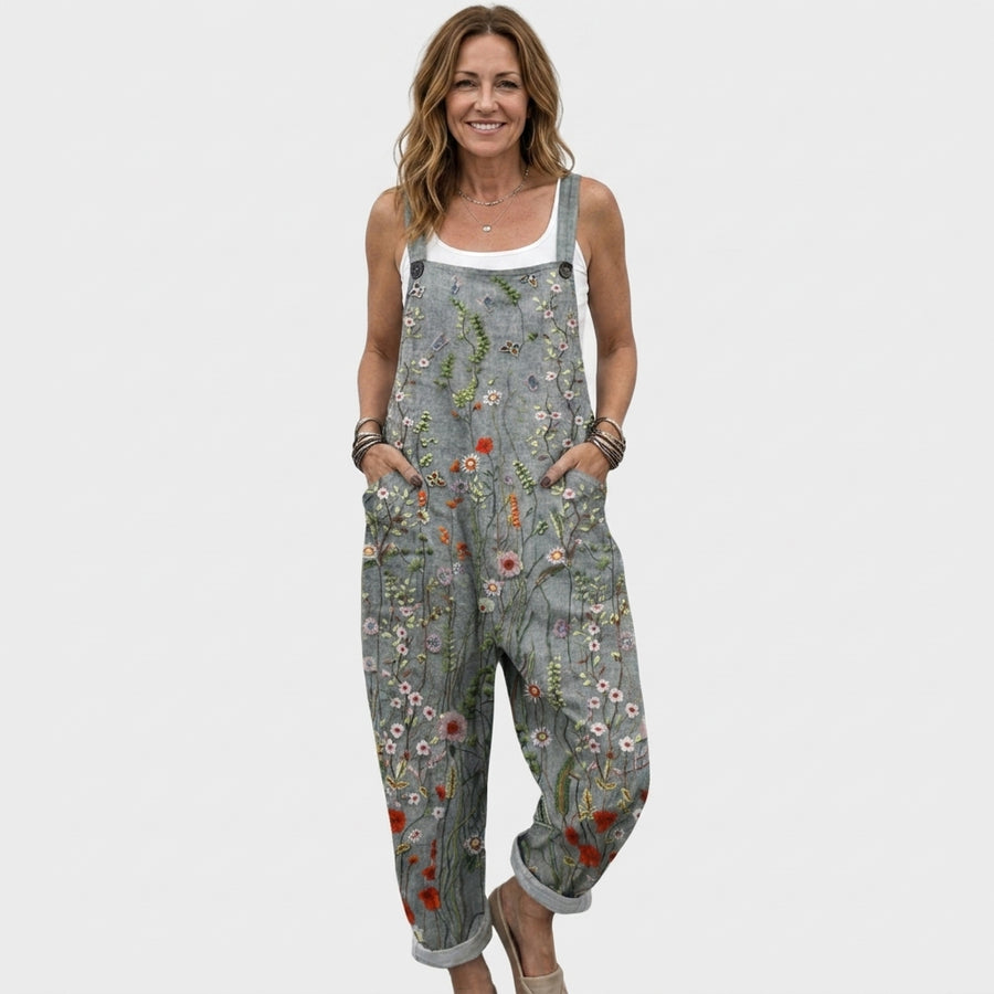 Comfortable Printed Overalls