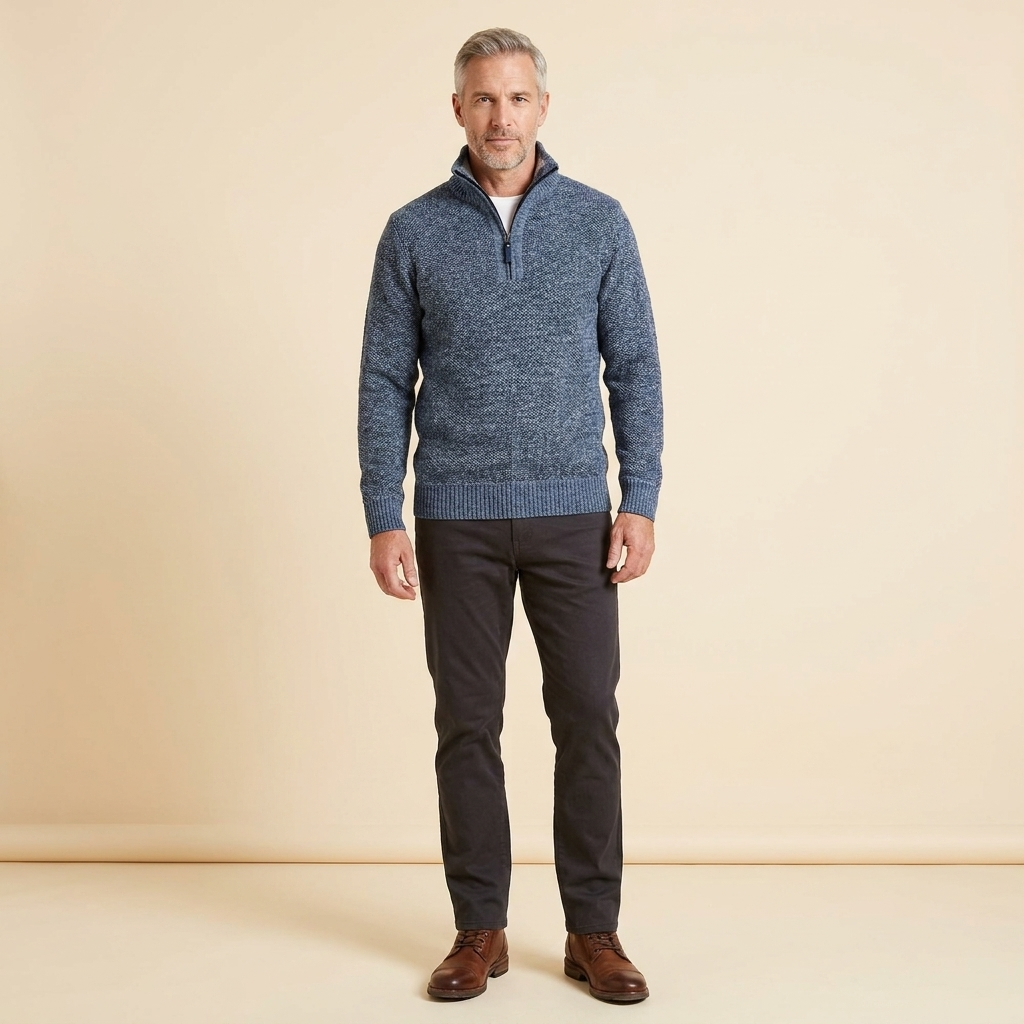 Heston | Men's Quarter-Zip Fleece Knit Sweater