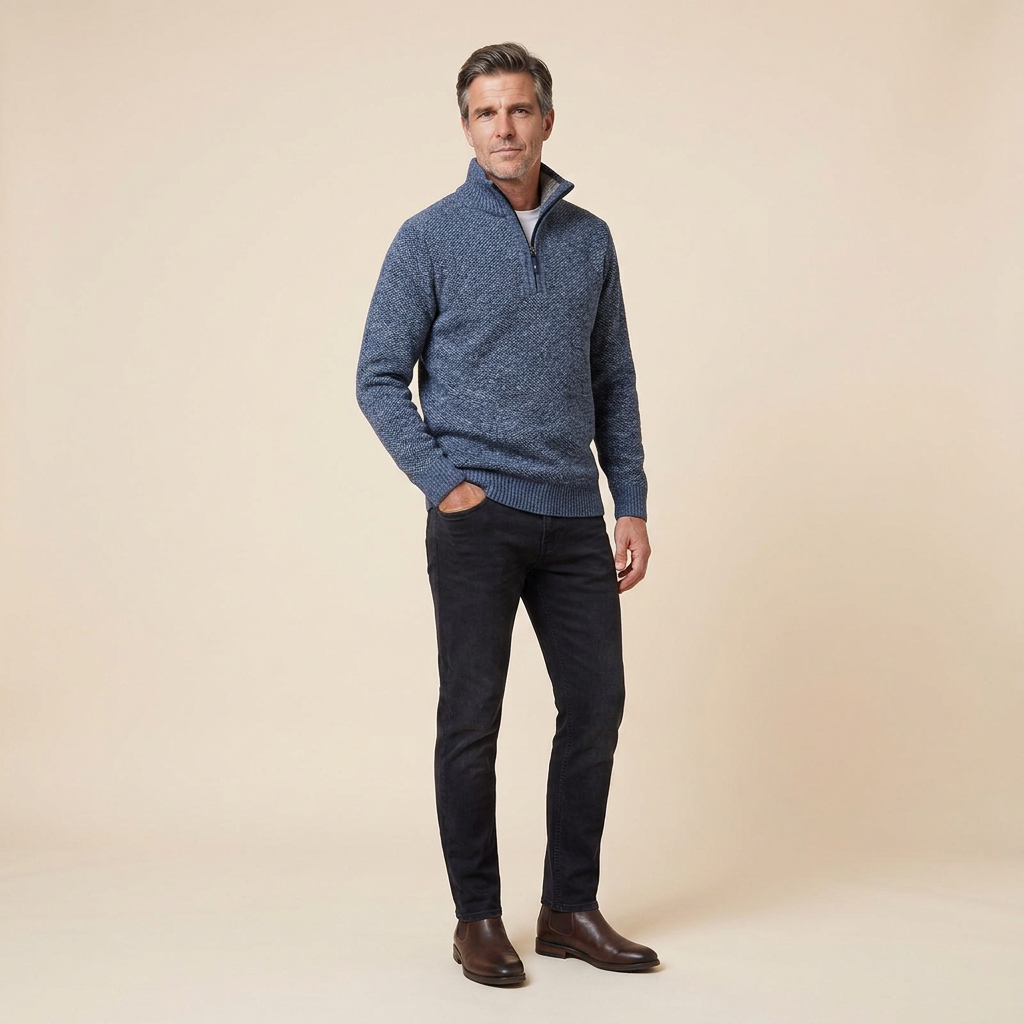 Heston | Men's Quarter-Zip Fleece Knit Sweater