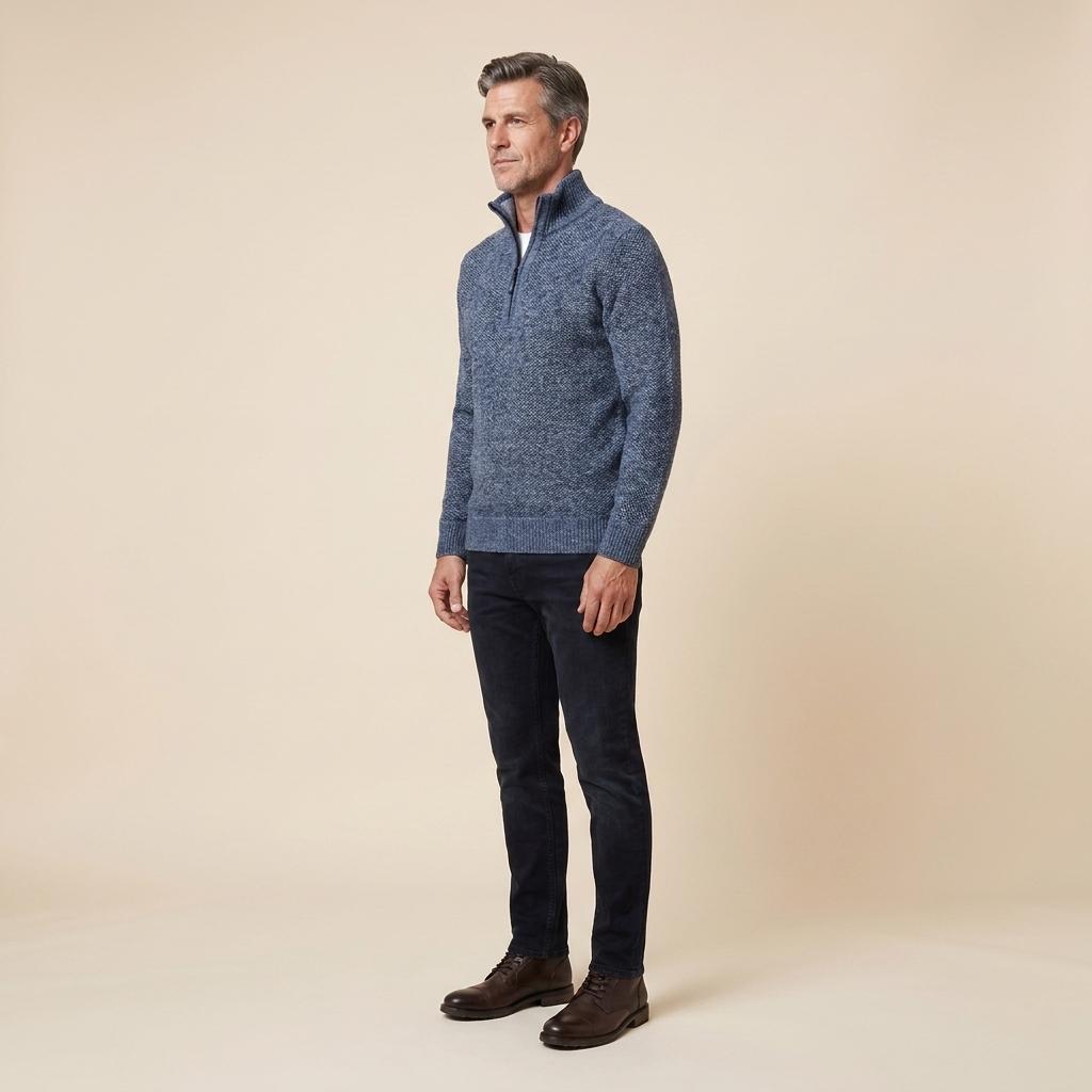 Heston | Men's Quarter-Zip Fleece Knit Sweater