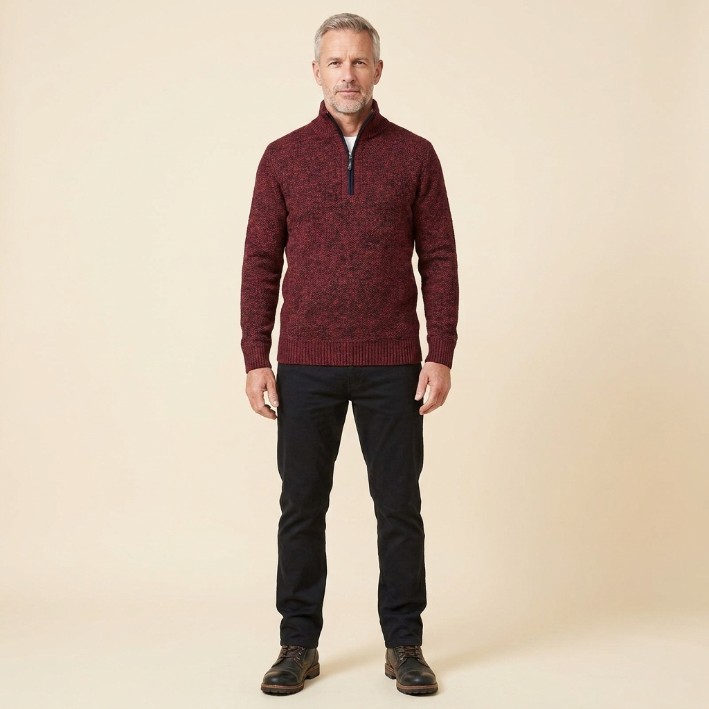 Heston | Men's Quarter-Zip Fleece Knit Sweater