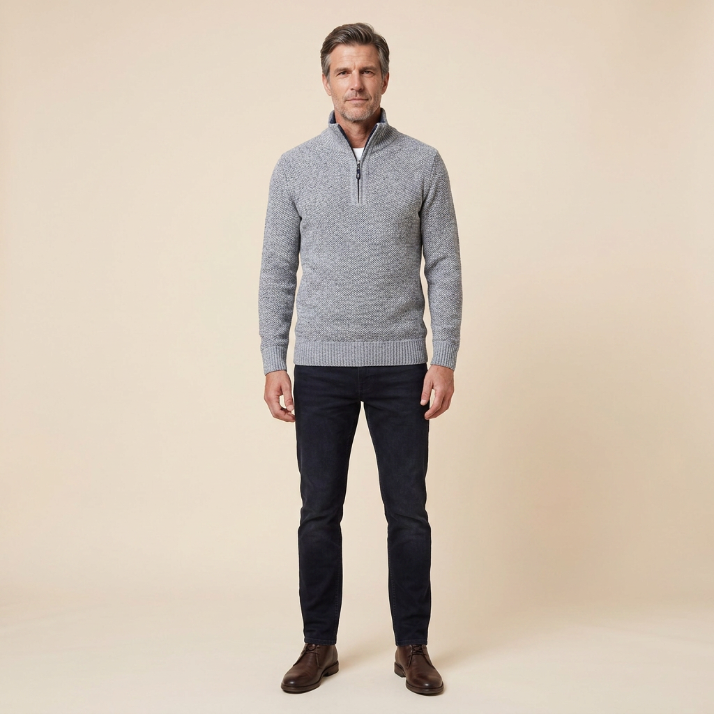 Heston | Men's Quarter-Zip Fleece Knit Sweater