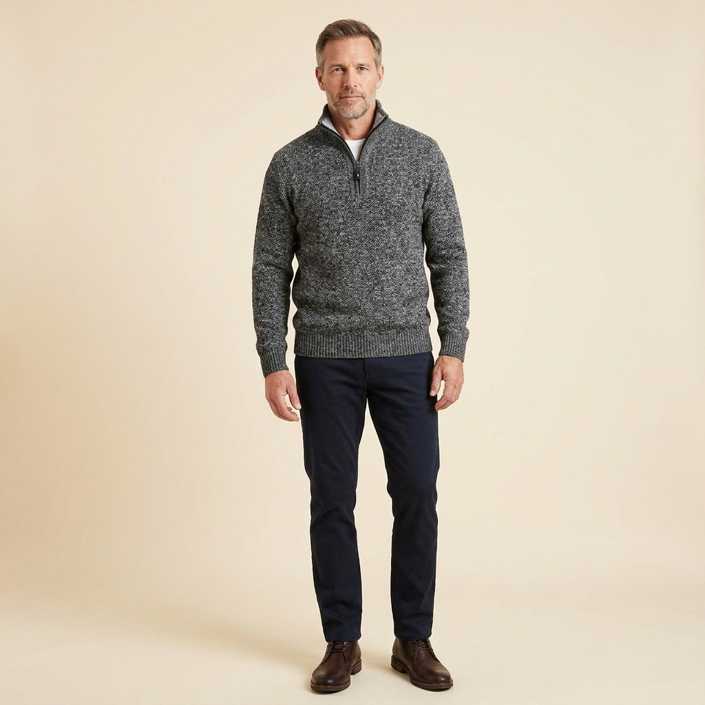 Heston | Men's Quarter-Zip Fleece Knit Sweater