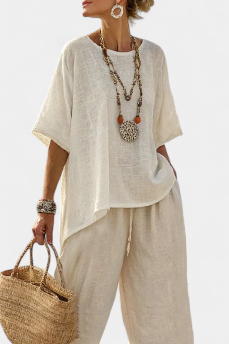 Drevon | Blouse brute minimaliste confortable et pantalon large