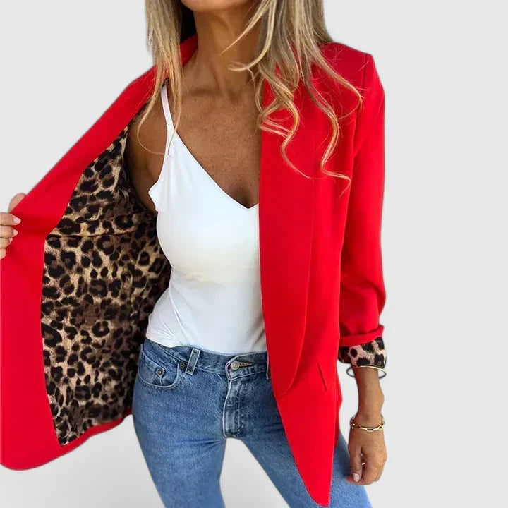 Rosavionne | Women's Reversible Leopard Lined Blazer