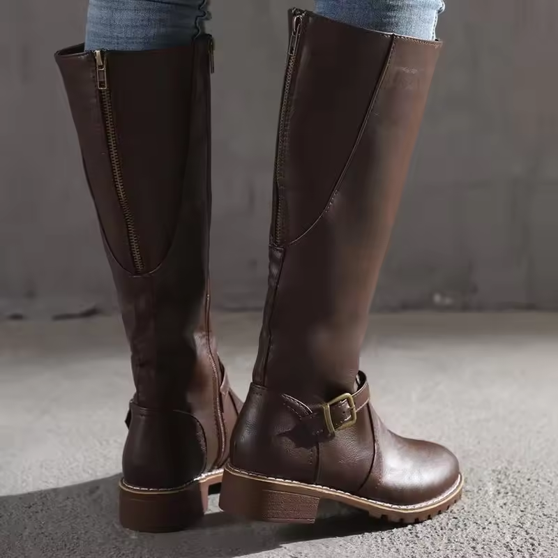 Abigail | Women's Knee High Buckle Riding Boots