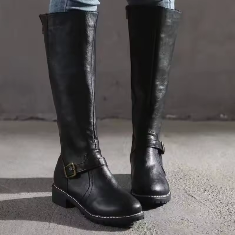Abigail | Women's Knee High Buckle Riding Boots