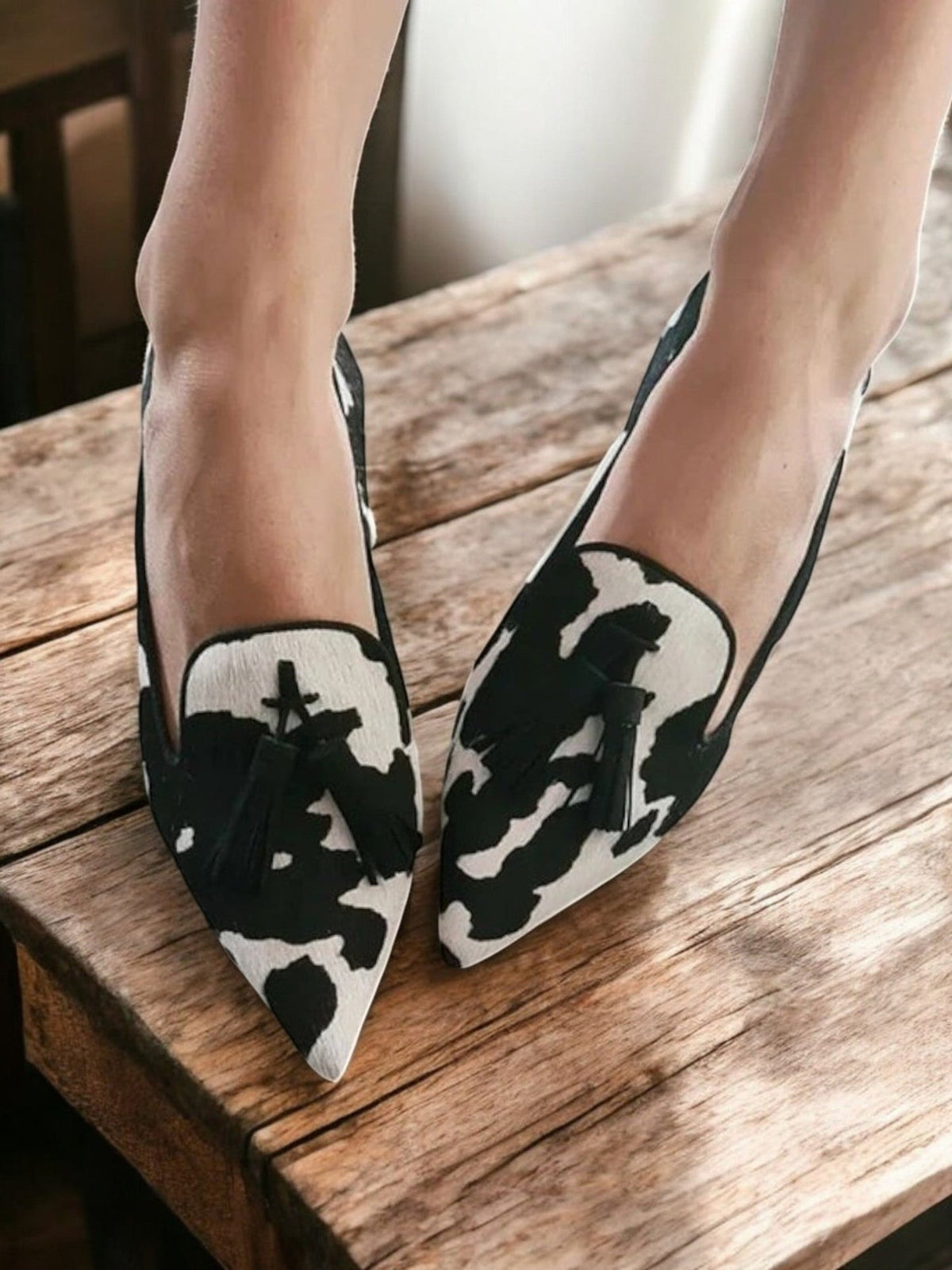 Junora | Women's Tassel Pointed Toe Loafers