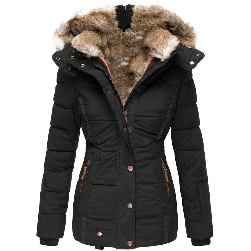 Emily | Womens Faux Fur Hooded Puffer Parka Jacket