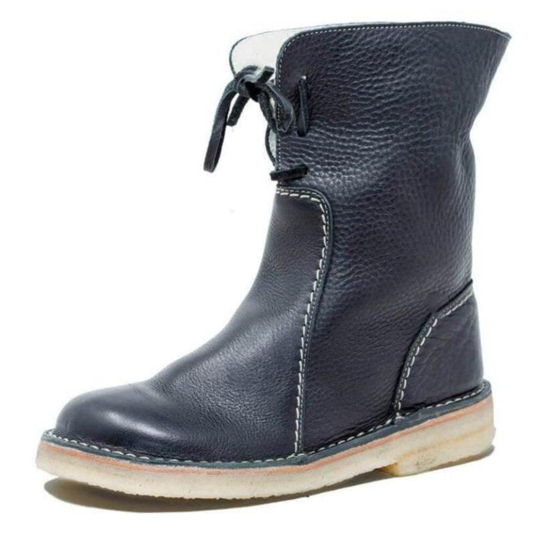 Sophia | Women's Lace Up Genuine Leather Mid Calf Boots