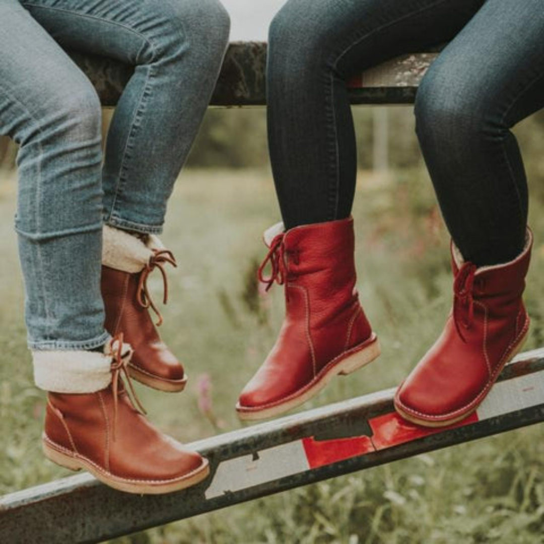 Sophia | Women's Lace Up Genuine Leather Mid Calf Boots