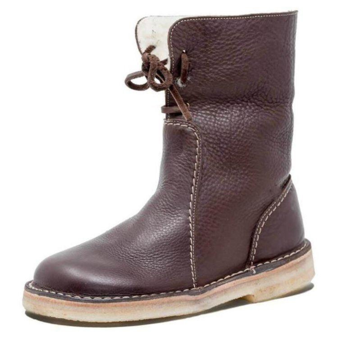 Sophia | Women's Lace Up Genuine Leather Mid Calf Boots