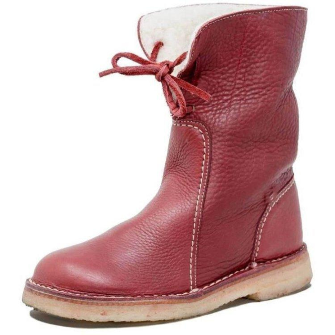 Sophia | Women's Lace Up Genuine Leather Mid Calf Boots