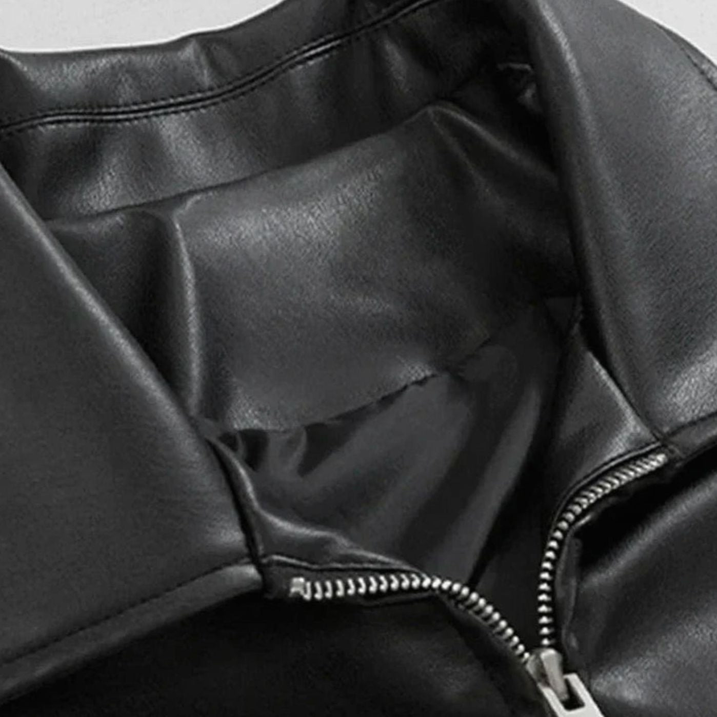 Leo | Mens Slim Fit Faux Leather Zip-Up Bomber Jacket Oversized