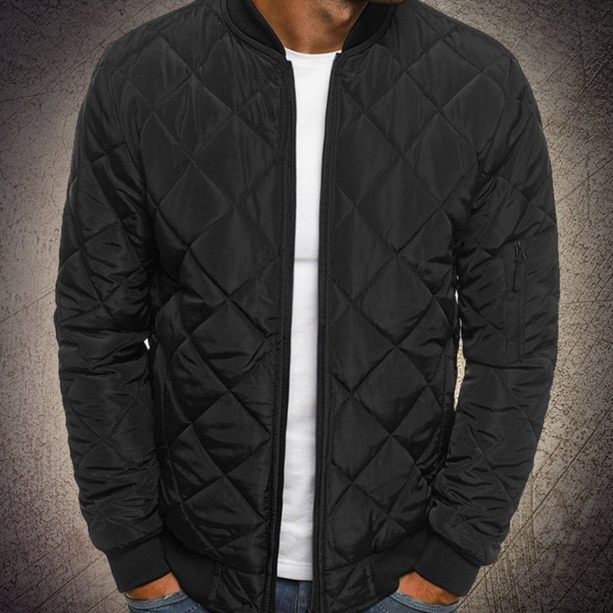 George | Men's Quilted Lightweight Zip-Up Bomber Jacket