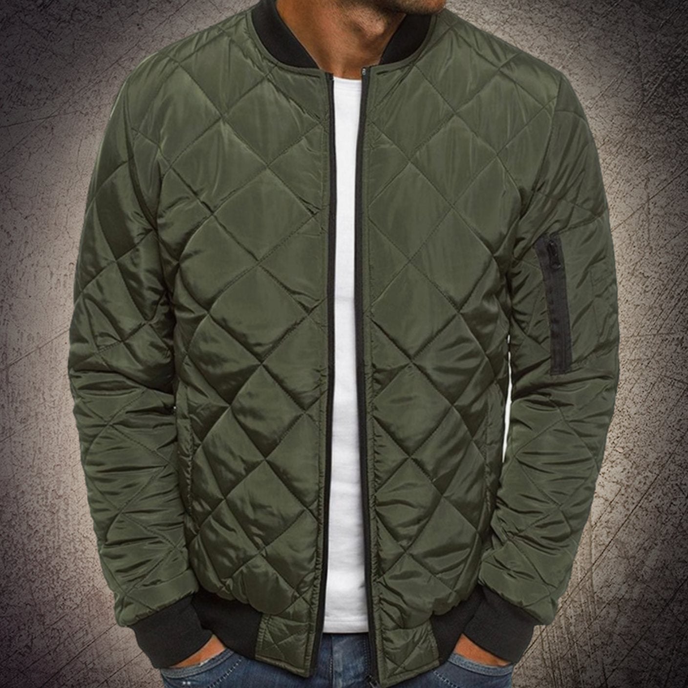 George | Men's Quilted Lightweight Zip-Up Bomber Jacket
