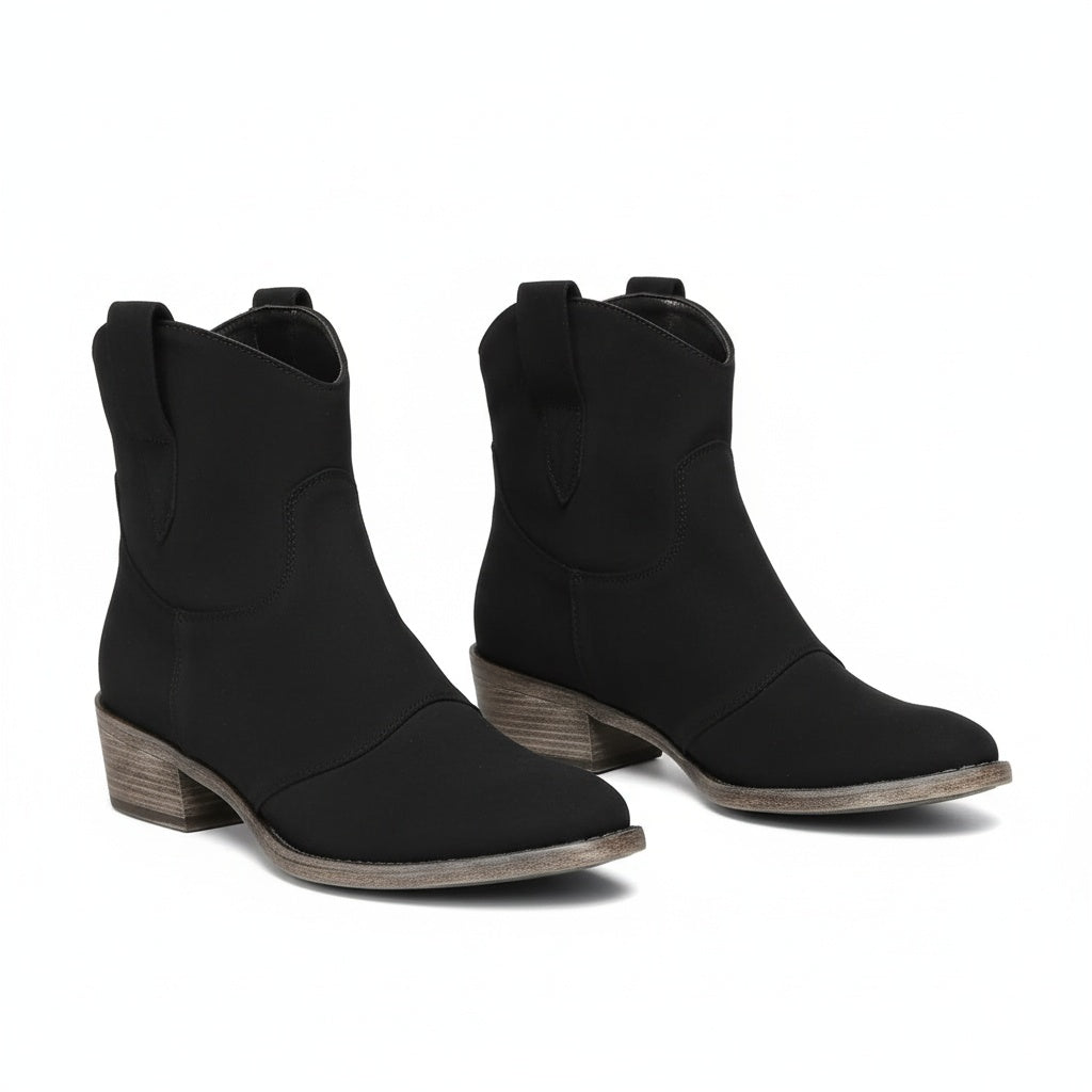 Minerva | Women's Beige Western Ankle Boots