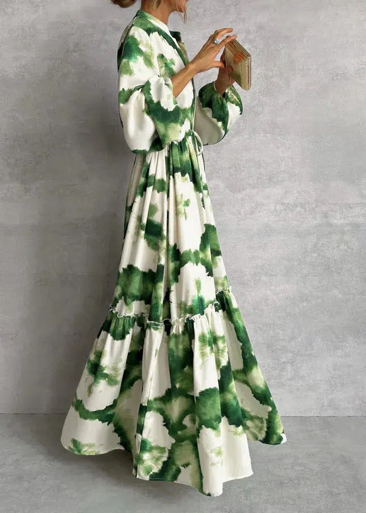 Noelle | Women's Long Sleeve Tie-Dye Maxi Dress