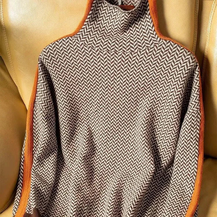 Winona | Contrast Sleeve Turtleneck Sweater
