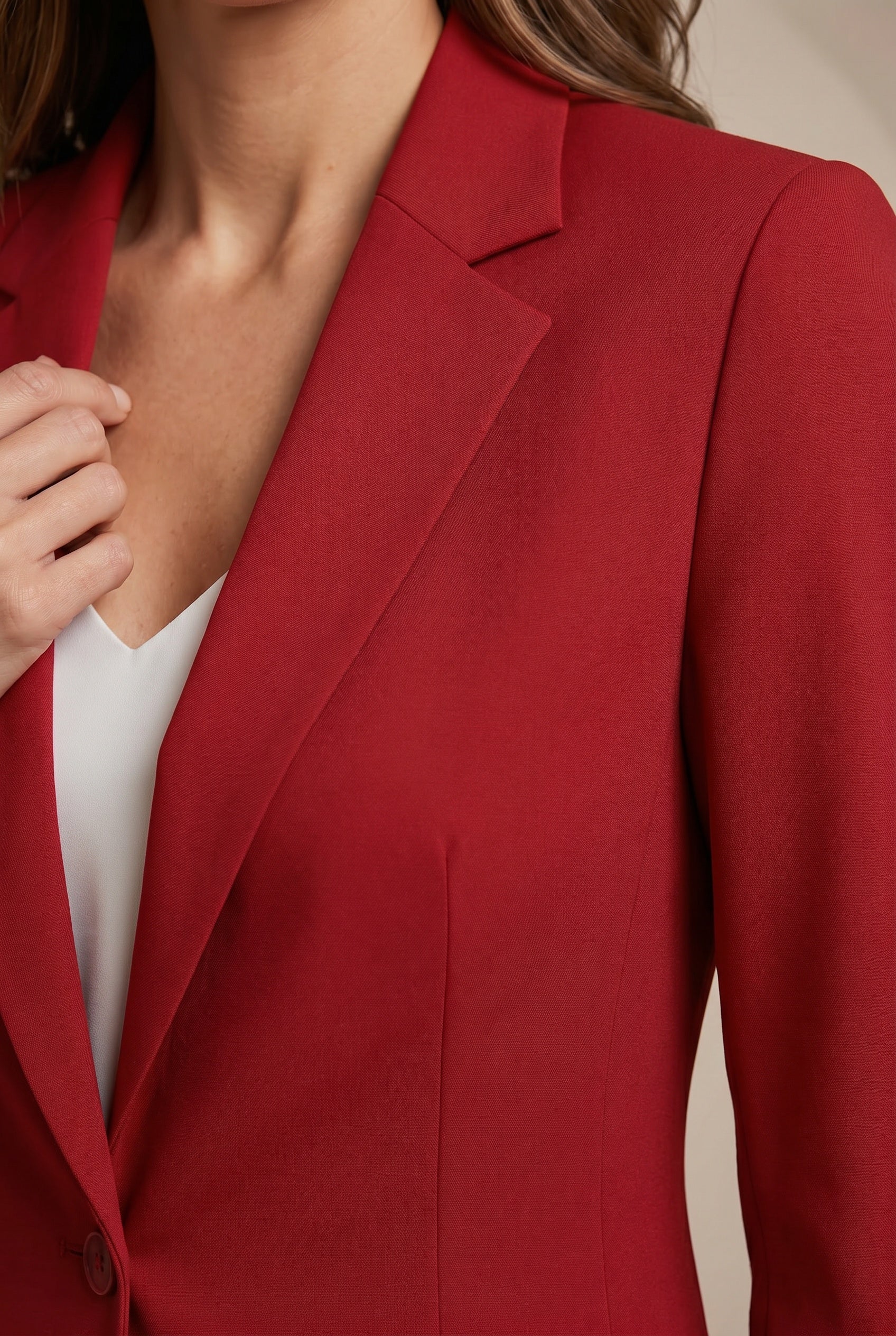 Adelina | Women's Lapel Collar Button-Front Tailored Blazer