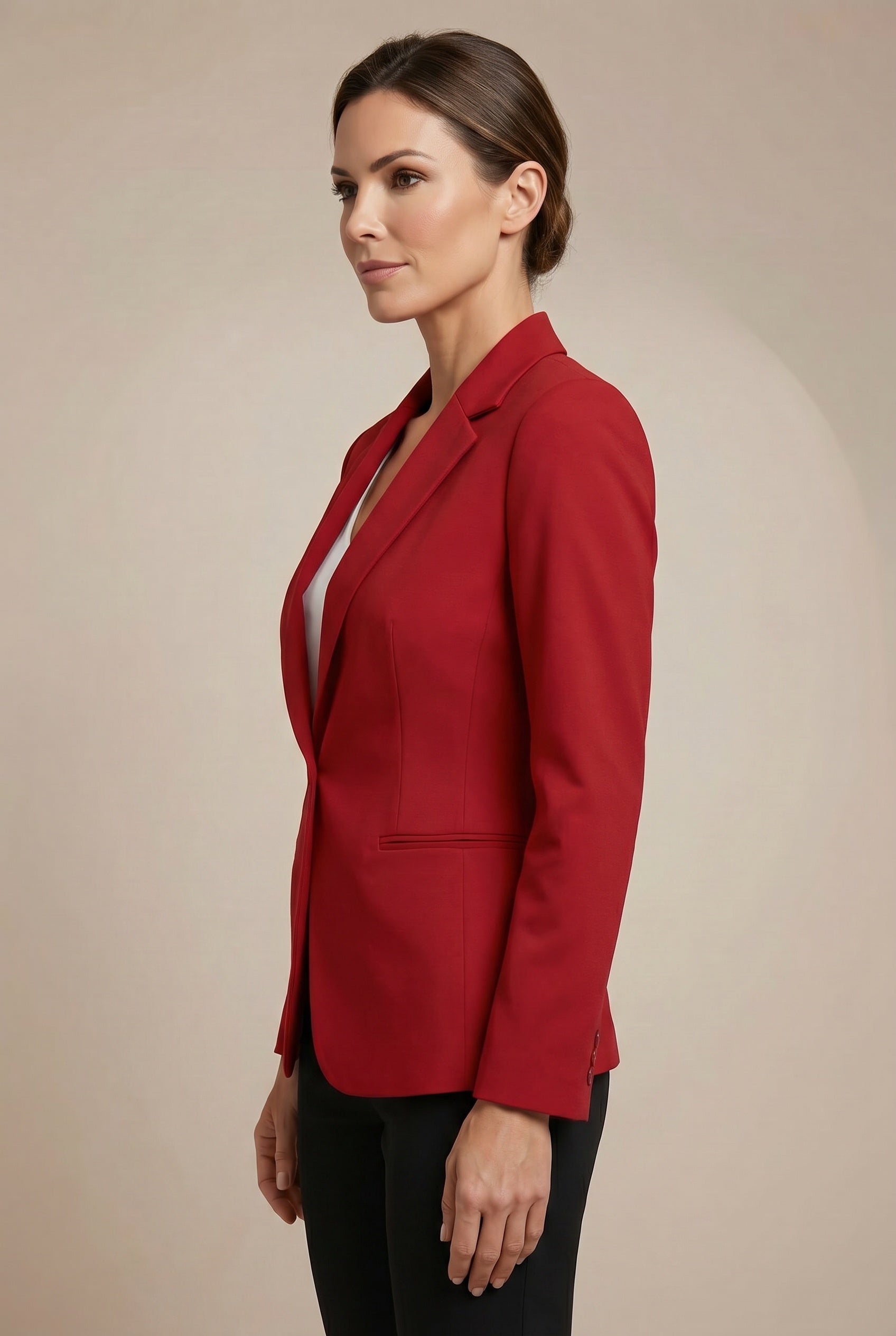 Adelina | Women's Lapel Collar Button-Front Tailored Blazer