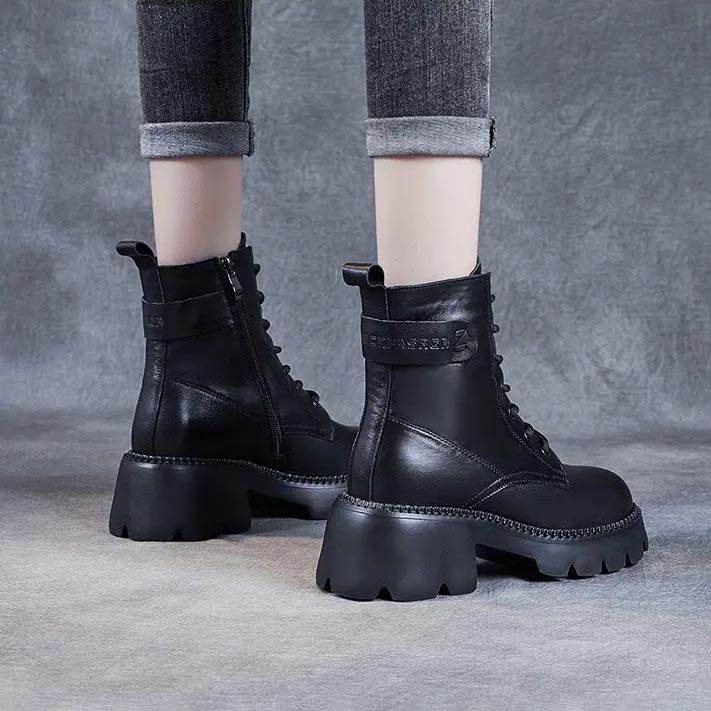 Emily | Women's Lace Up Chunky Platform Combat Boots