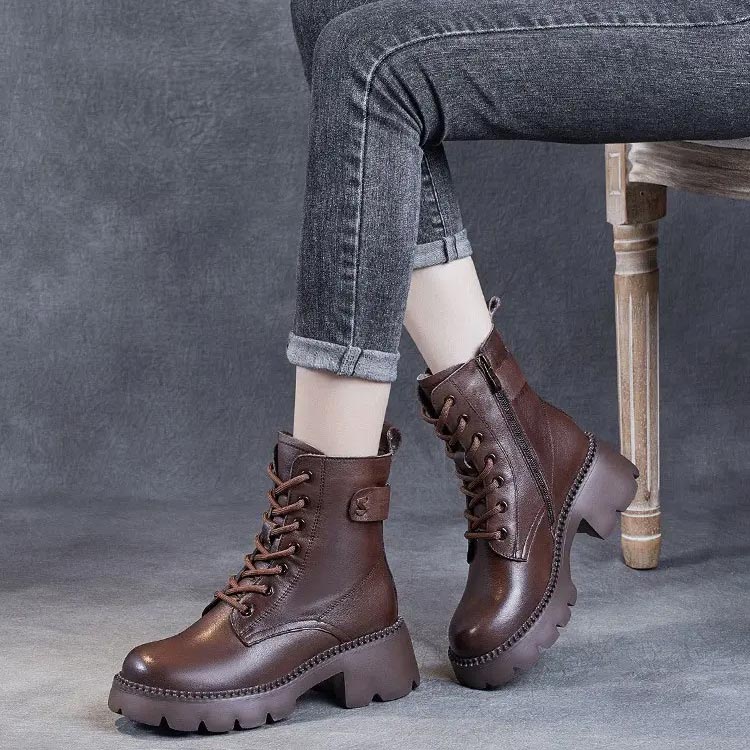 Emily | Women's Lace Up Chunky Platform Combat Boots