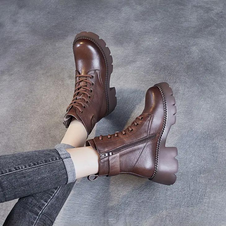 Emily | Women's Lace Up Chunky Platform Combat Boots
