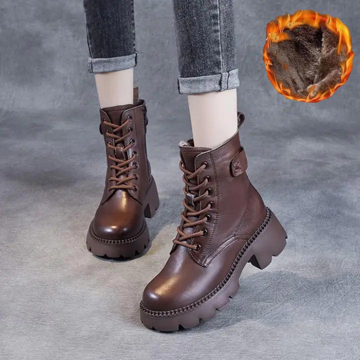 Emily | Women's Lace Up Chunky Platform Combat Boots