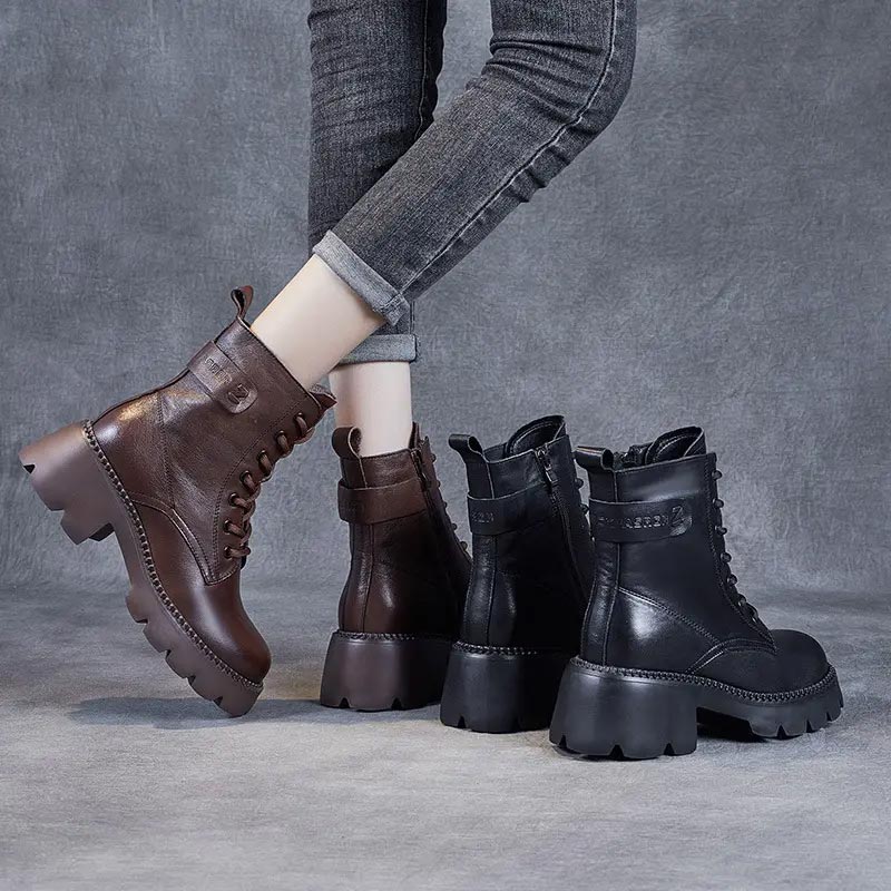 Emily | Women's Lace Up Chunky Platform Combat Boots