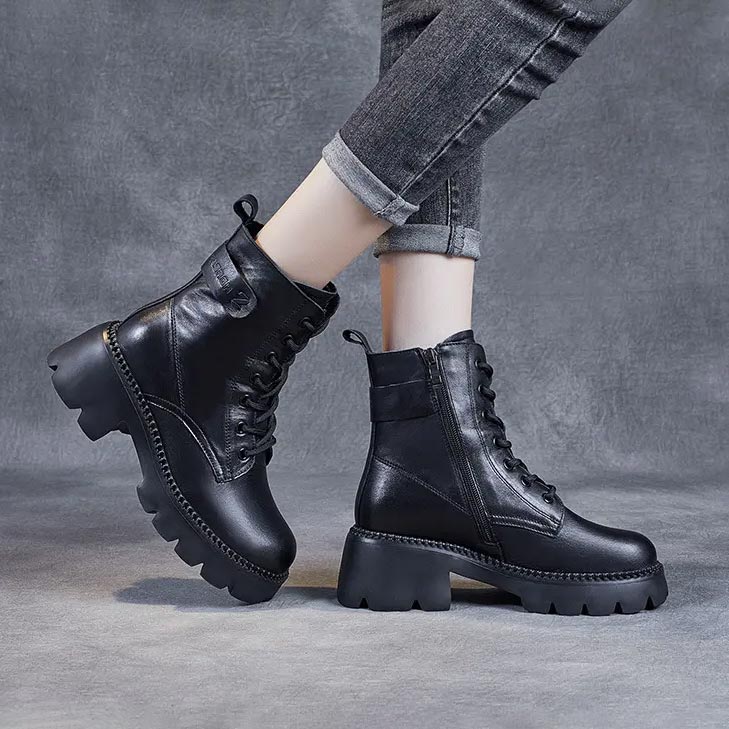 Emily | Women's Lace Up Chunky Platform Combat Boots