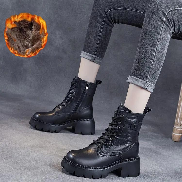 Emily | Women's Lace Up Chunky Platform Combat Boots